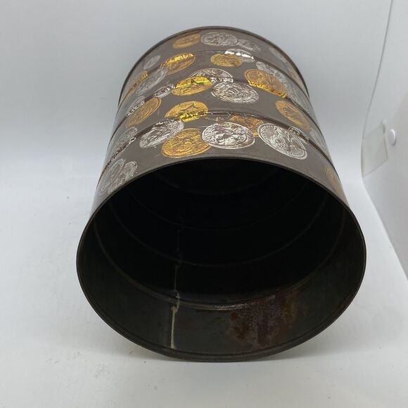 Vintage Coffee Can  Hills Bros 2 Pound Capacity Coin Design - Picture 10 of 12